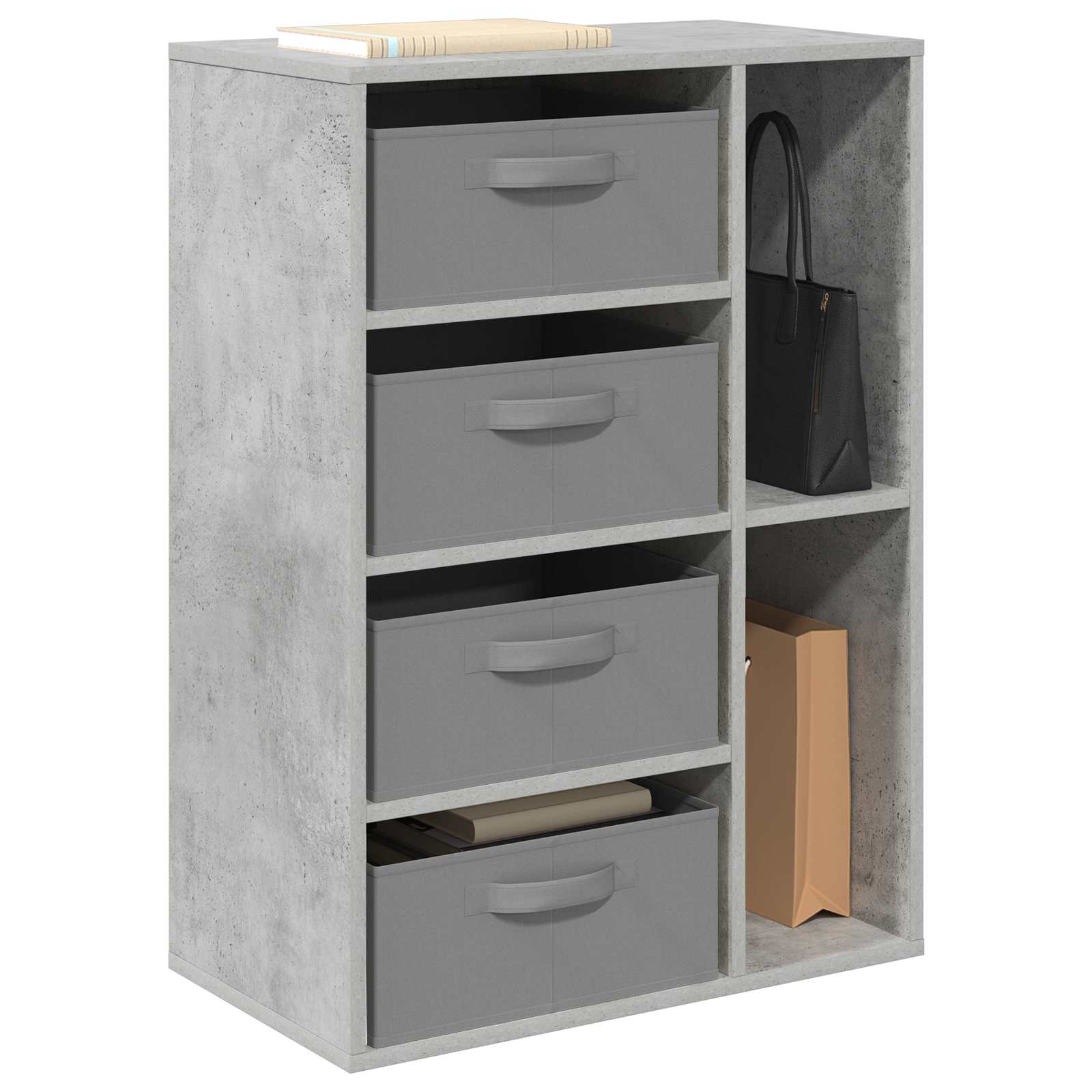 vidaXL Sideboard mit Schubladen Beton Grau 60 x 33,5 x 84 cm