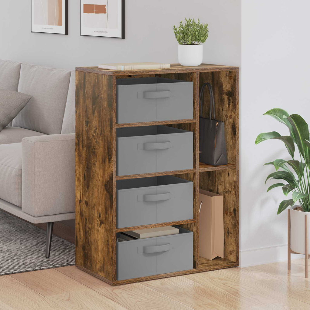 vidaXL Sideboard mit Schubladen Geräucherte Eiche 60 x 33,5 x 84 cm