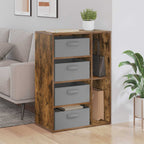vidaXL Sideboard mit Schubladen Geräucherte Eiche 60 x 33,5 x 84 cm