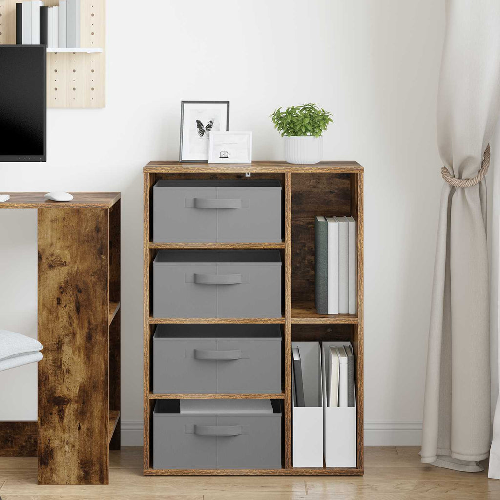 vidaXL Sideboard mit Schubladen Geräucherte Eiche 60 x 33,5 x 84 cm