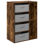 vidaXL Sideboard mit Schubladen Geräucherte Eiche 60 x 33,5 x 84 cm