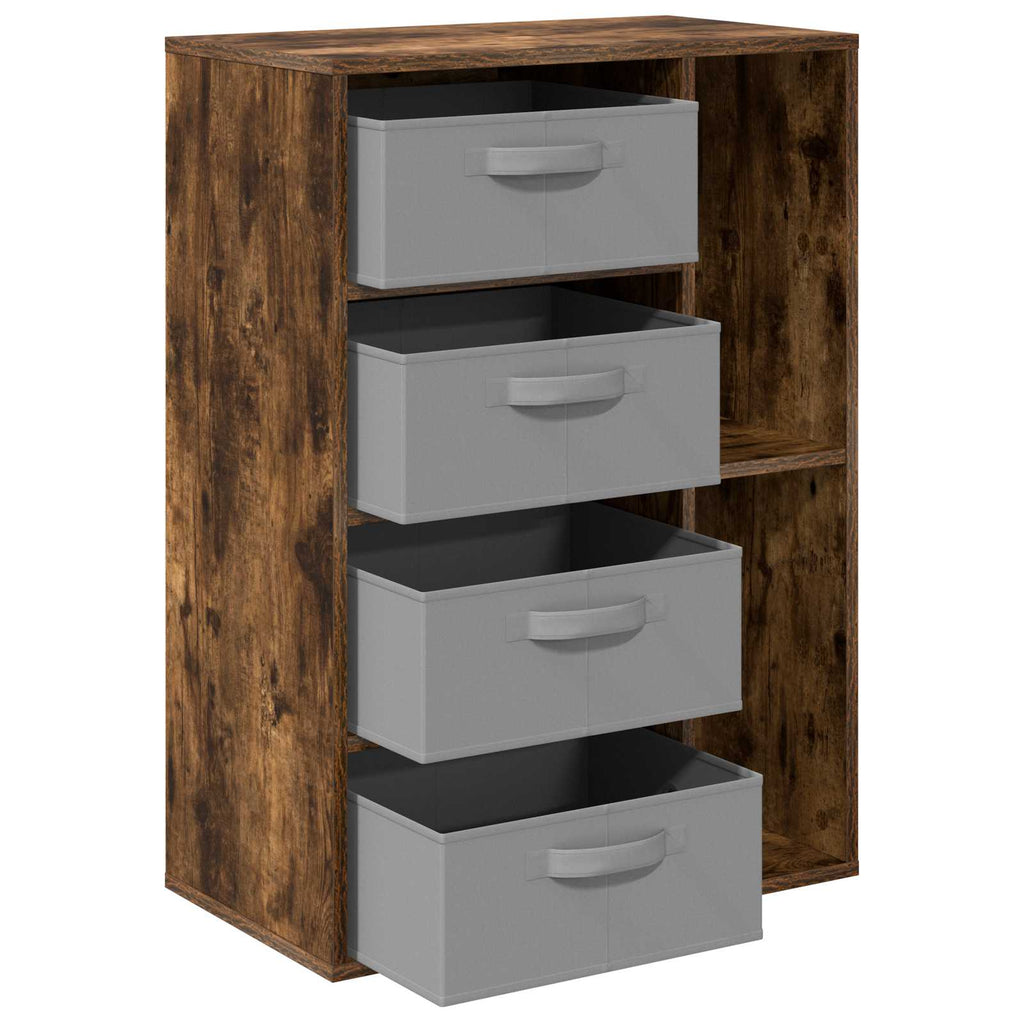 vidaXL Sideboard mit Schubladen Geräucherte Eiche 60 x 33,5 x 84 cm