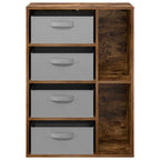 vidaXL Sideboard mit Schubladen Geräucherte Eiche 60 x 33,5 x 84 cm