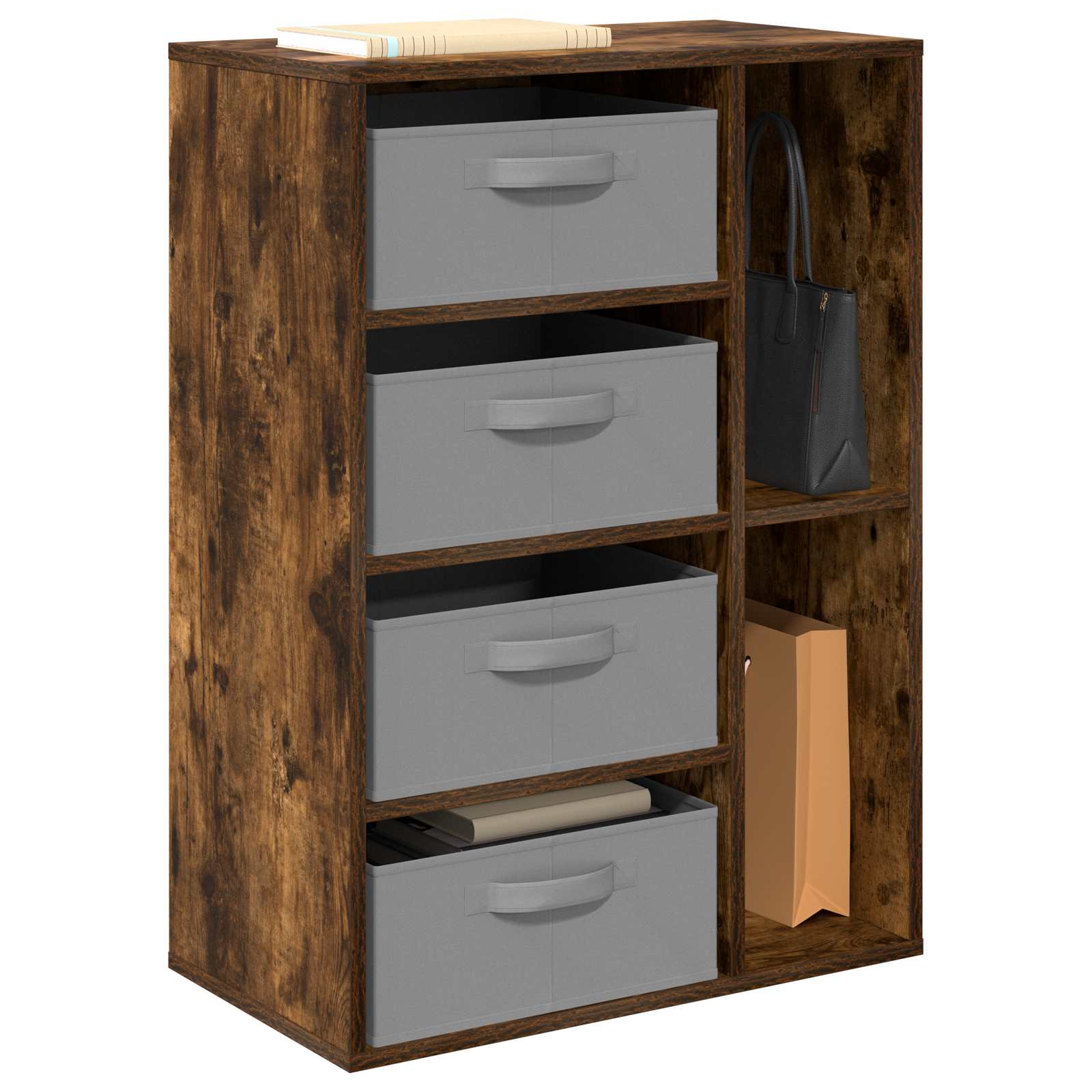 vidaXL Sideboard mit Schubladen Geräucherte Eiche 60 x 33,5 x 84 cm