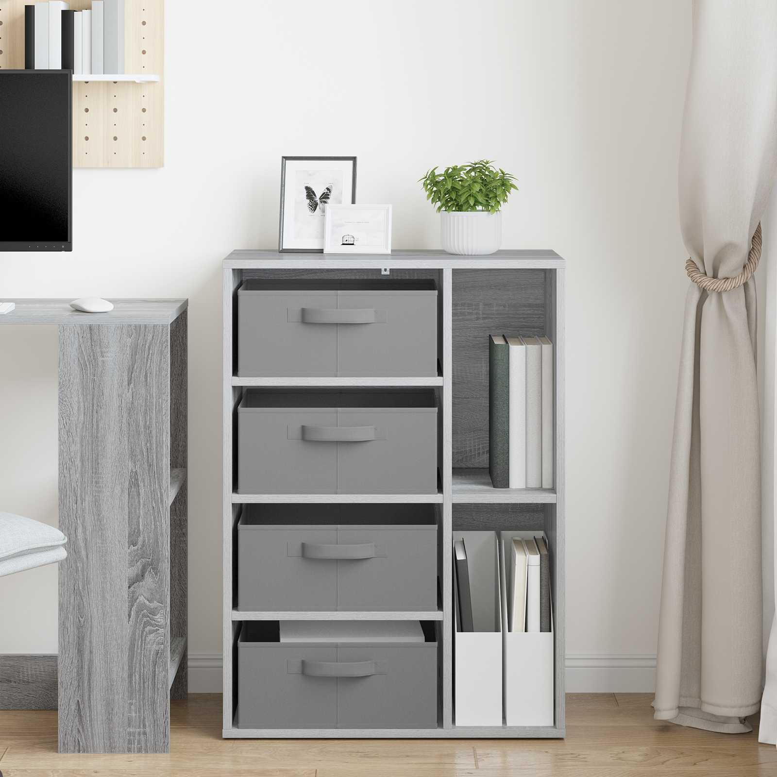 vidaXL Sideboard mit Schubladen Graues Sonoma 60 x 33,5 x 84 cm