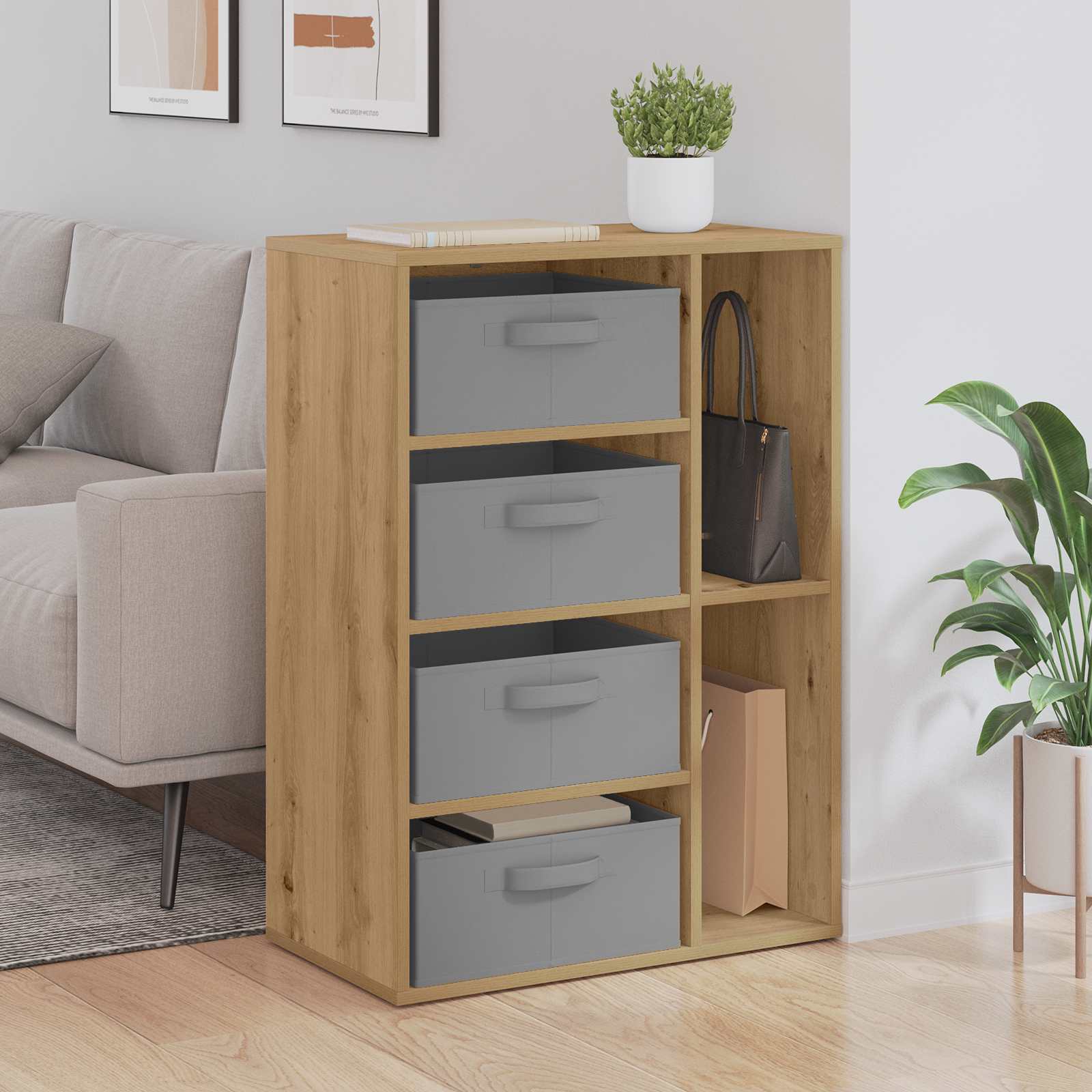 vidaXL Sideboard mit Schubladen Artisan-Eiche 60 x 33,5 x 84 cm