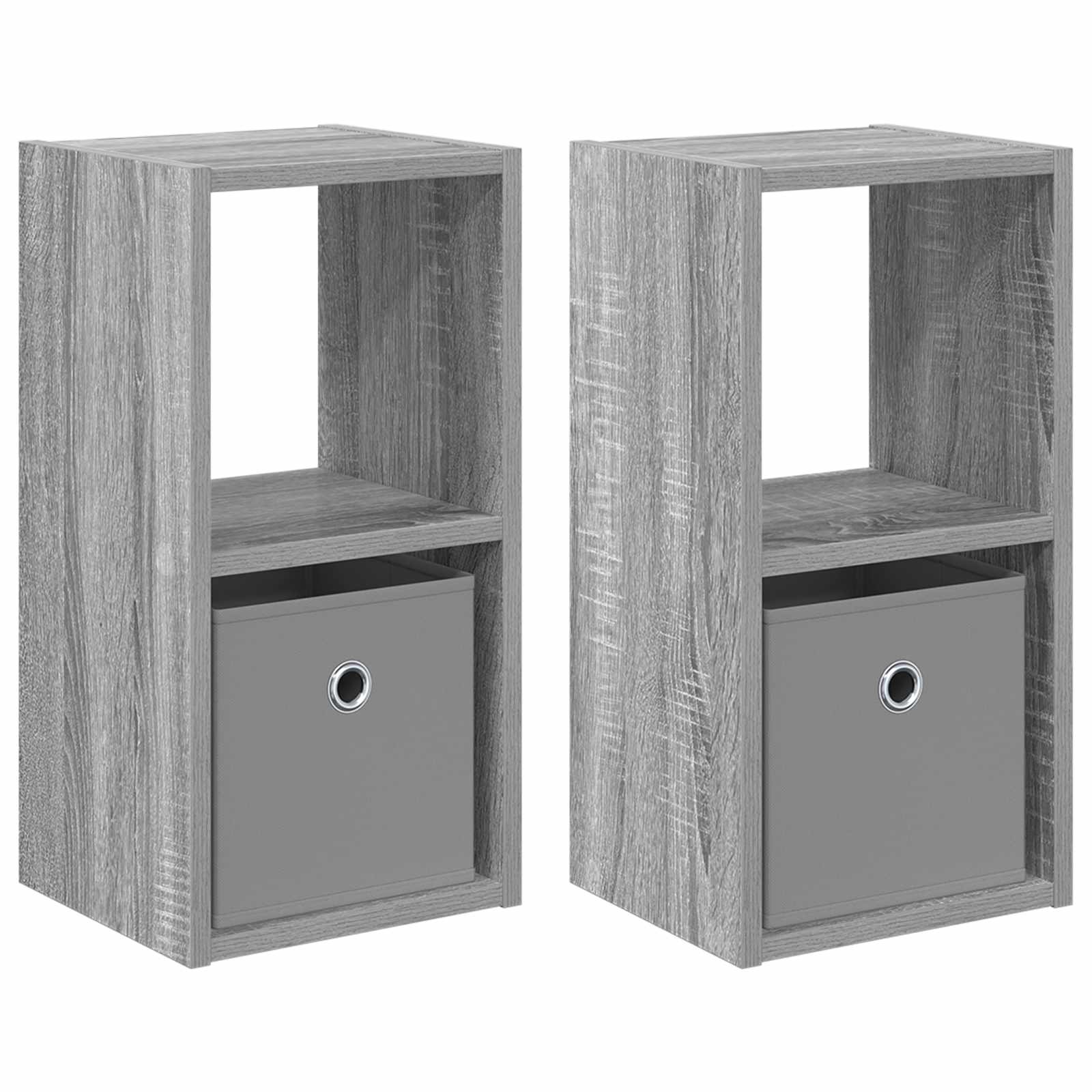 vidaXL Nachttisch 2 pcs Graues Sonoma 25,5 x 22 x 49,5 cm