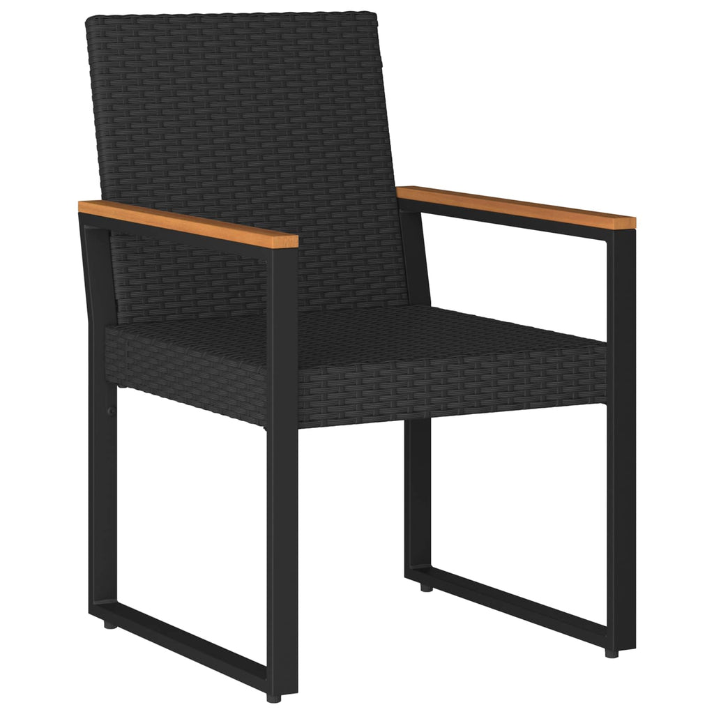 vidaXL Gartenmöbel Set 3 pcs Schwarz und Cremeweiß Poly-Rattan