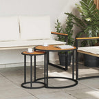 vidaXL Kaffeetisch Set 2 pcs Natürlich und Schwarz 55 x 55 x 45 cm