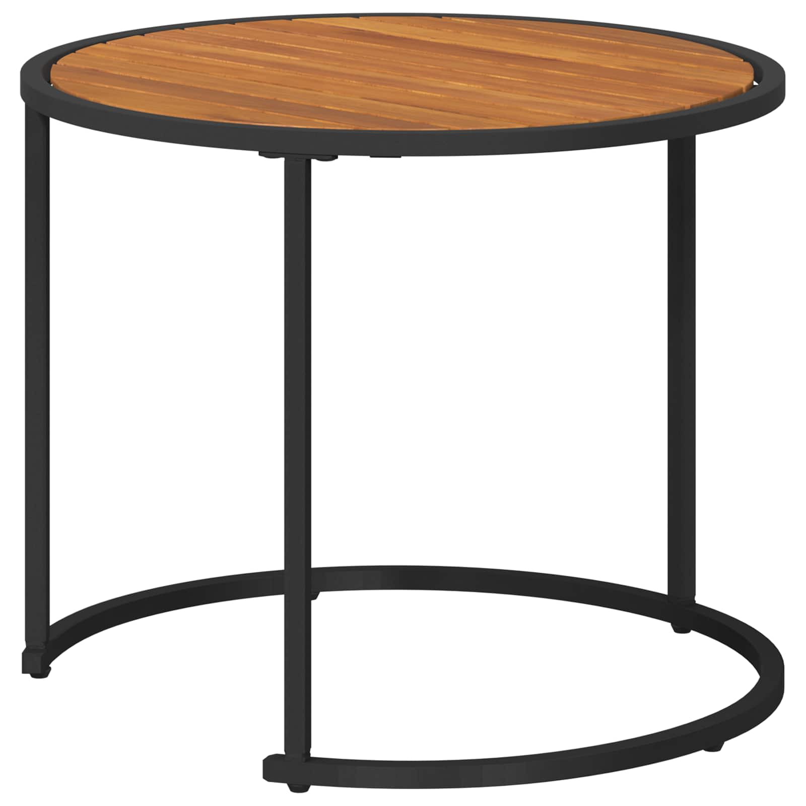 vidaXL Kaffeetisch Set 2 pcs Natürlich und Schwarz 55 x 55 x 45 cm
