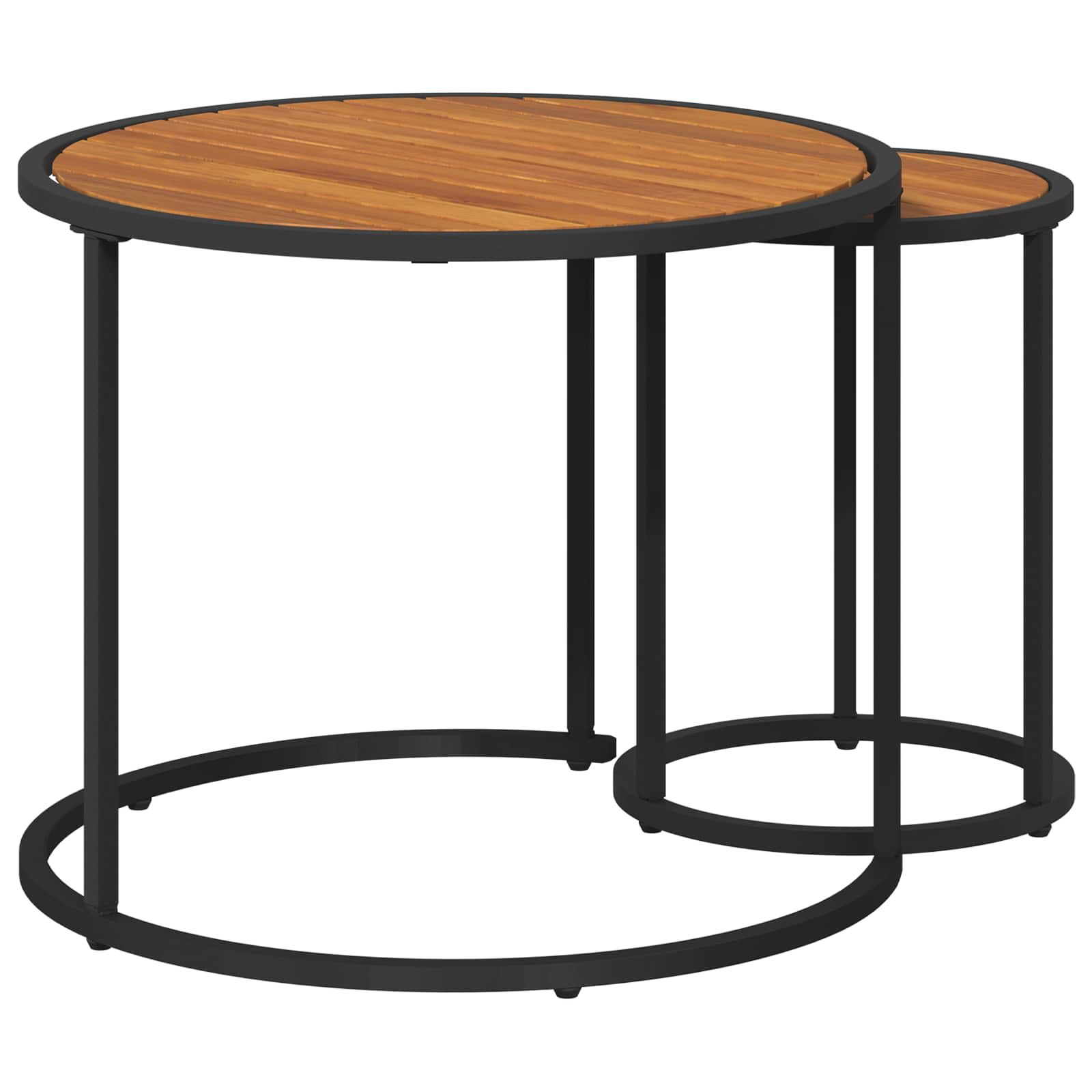 vidaXL Kaffeetisch Set 2 pcs Natürlich und Schwarz 55 x 55 x 45 cm
