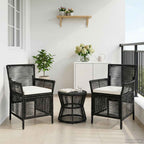vidaXL Gartenstuhl mit Kissen 2 pcs Schwarz und Creme Poly-Rattan