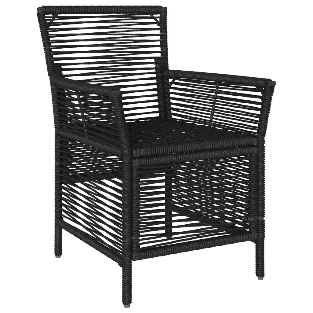 vidaXL Gartenstuhl mit Kissen 2 pcs Schwarz und Creme Poly-Rattan