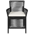 vidaXL Gartenstuhl mit Kissen 2 pcs Schwarz und Creme Poly-Rattan