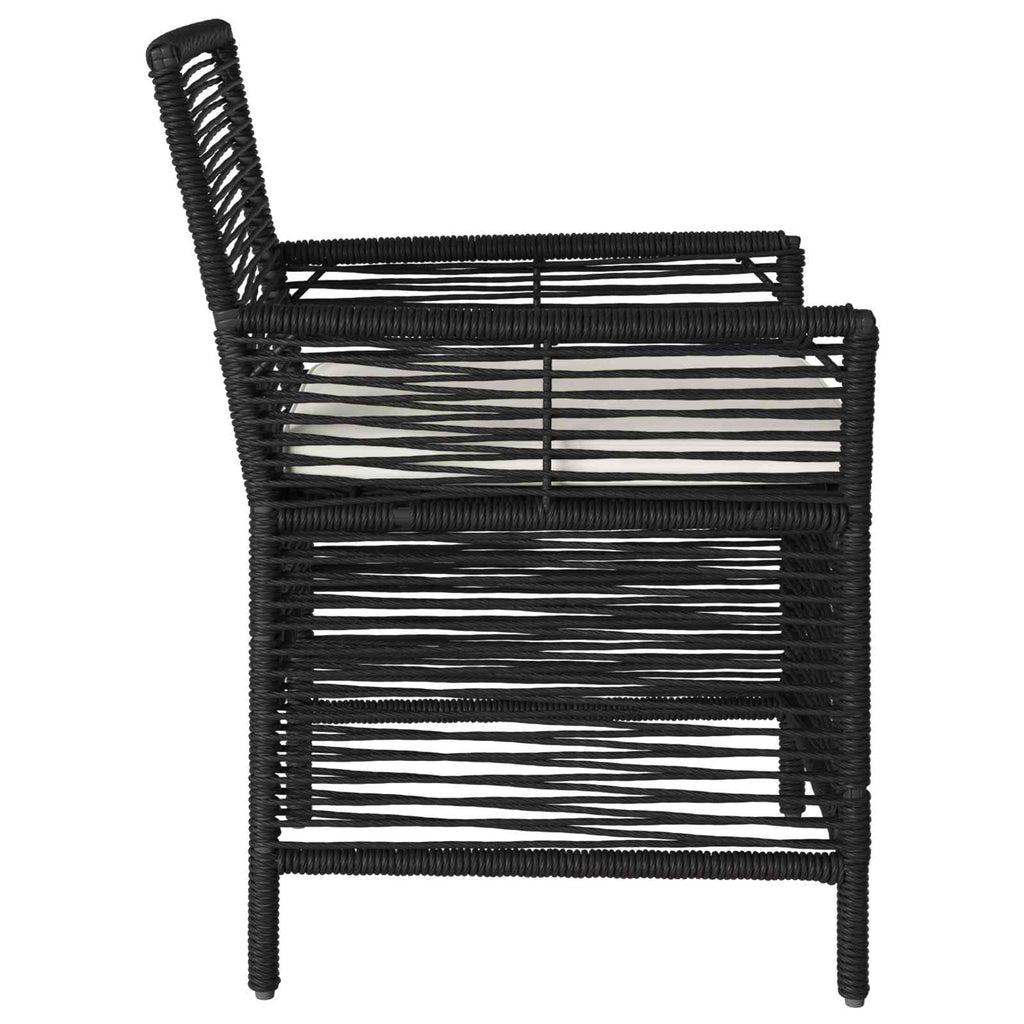 vidaXL Gartenstuhl mit Kissen 2 pcs Schwarz und Creme Poly-Rattan
