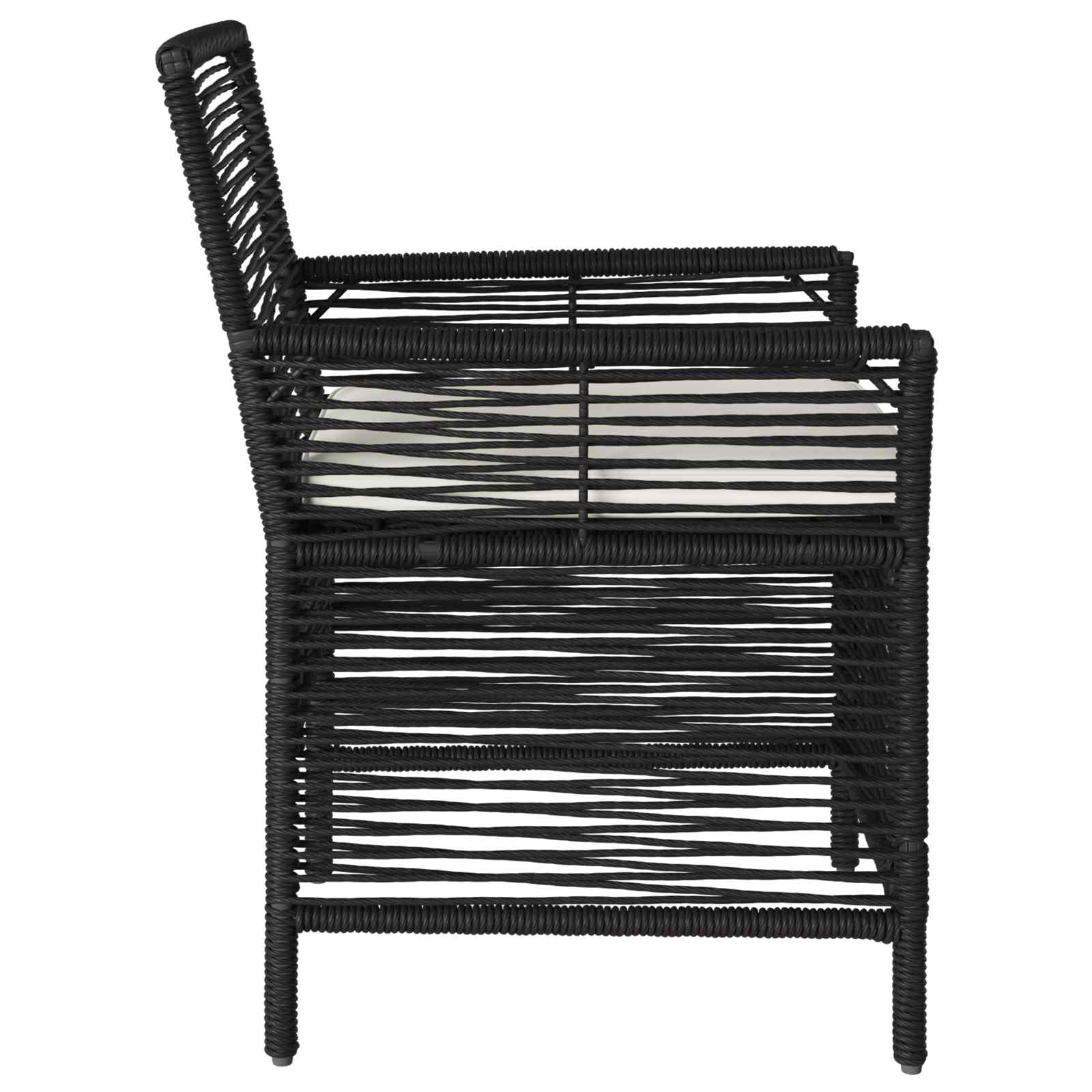 vidaXL Gartenstuhl mit Kissen 2 pcs Schwarz und Creme Poly-Rattan