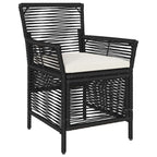 vidaXL Gartenstuhl mit Kissen 4 pcs Schwarz und Creme Poly-Rattan