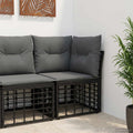 vidaXL Modulares Outdoor-Ecksofa Schwarz Poly-Rattan