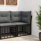 vidaXL Modulares Outdoor-Ecksofa Schwarz Poly-Rattan