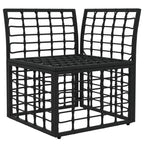 vidaXL Modulares Outdoor-Ecksofa Schwarz Poly-Rattan