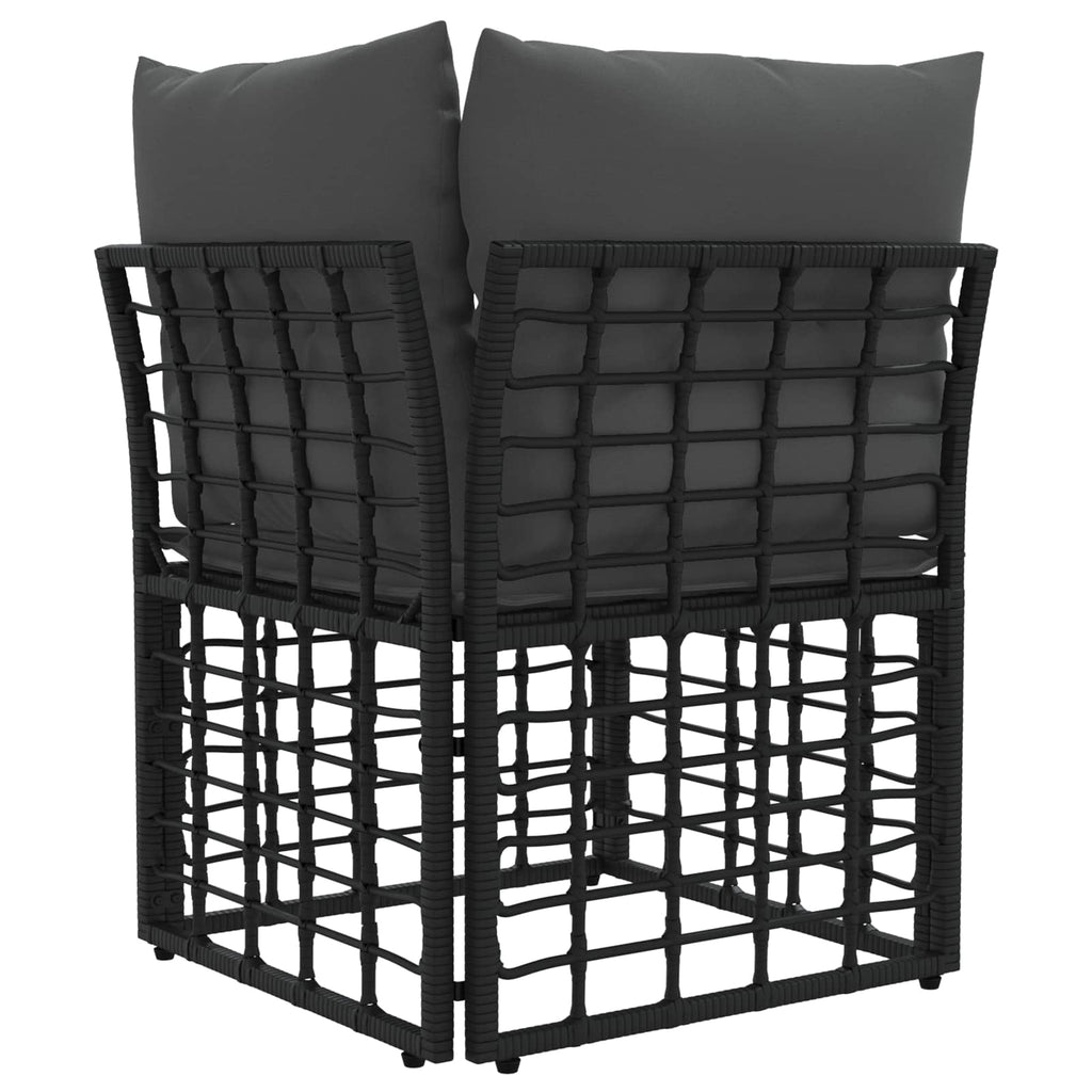 vidaXL Modulares Outdoor-Ecksofa Schwarz Poly-Rattan