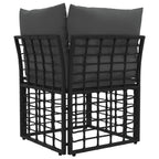 vidaXL Modulares Outdoor-Ecksofa Schwarz Poly-Rattan