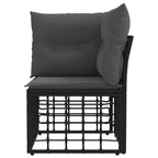 vidaXL Modulares Outdoor-Ecksofa Schwarz Poly-Rattan