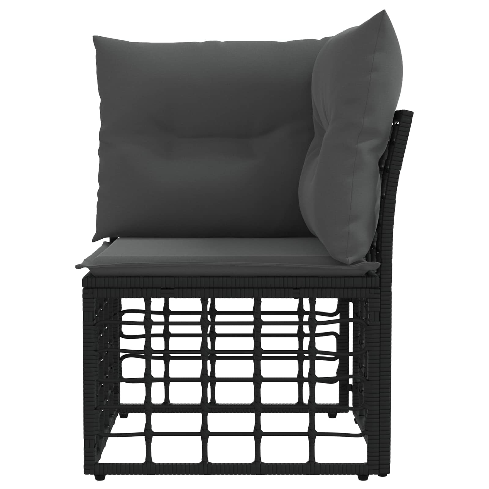 vidaXL Modulares Outdoor-Ecksofa Schwarz Poly-Rattan