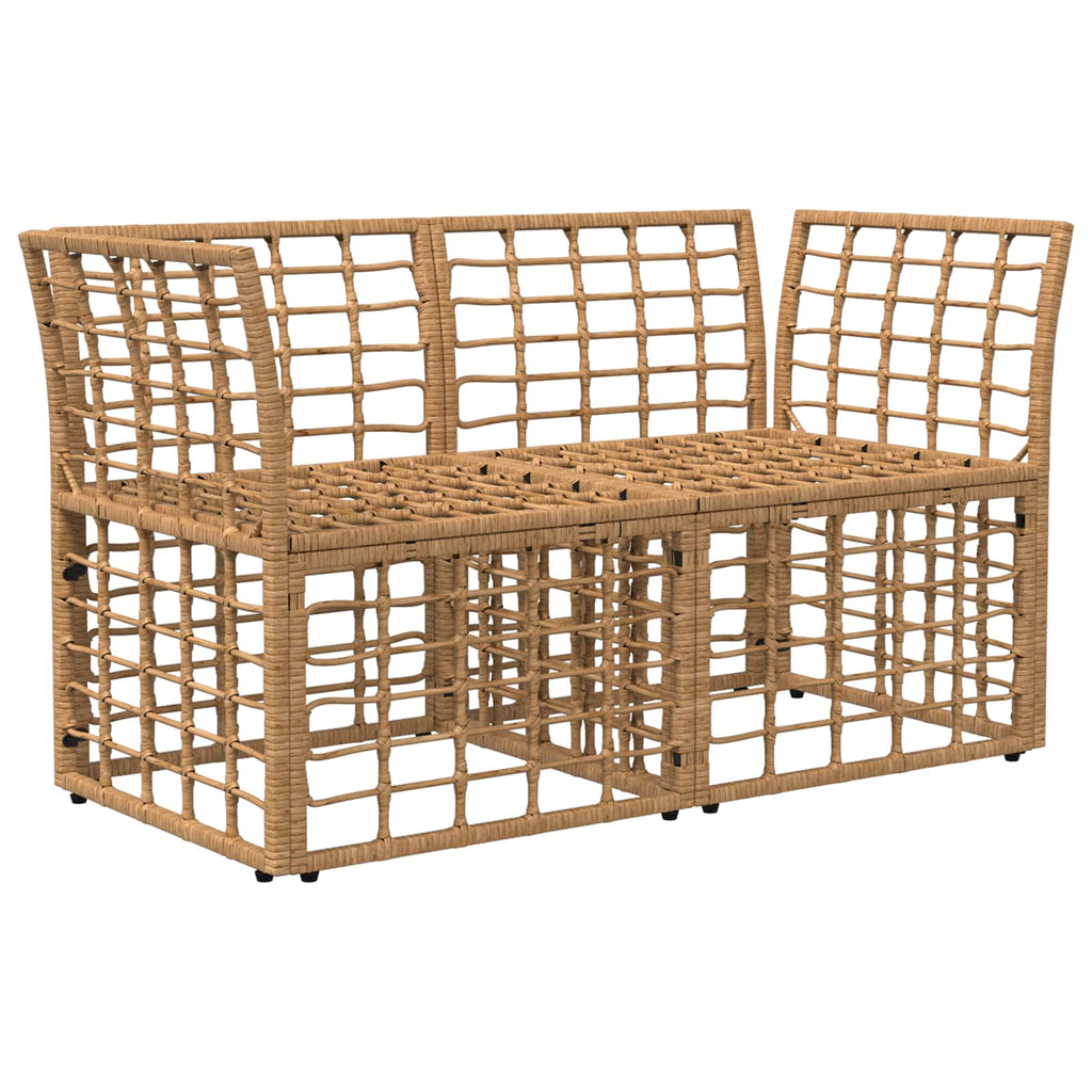 vidaXL Outdoor-Lounge 2 pcs Natürlich und Cremweiß Poly-Rattan