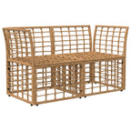 vidaXL Outdoor-Lounge 2 pcs Natürlich und Cremweiß Poly-Rattan