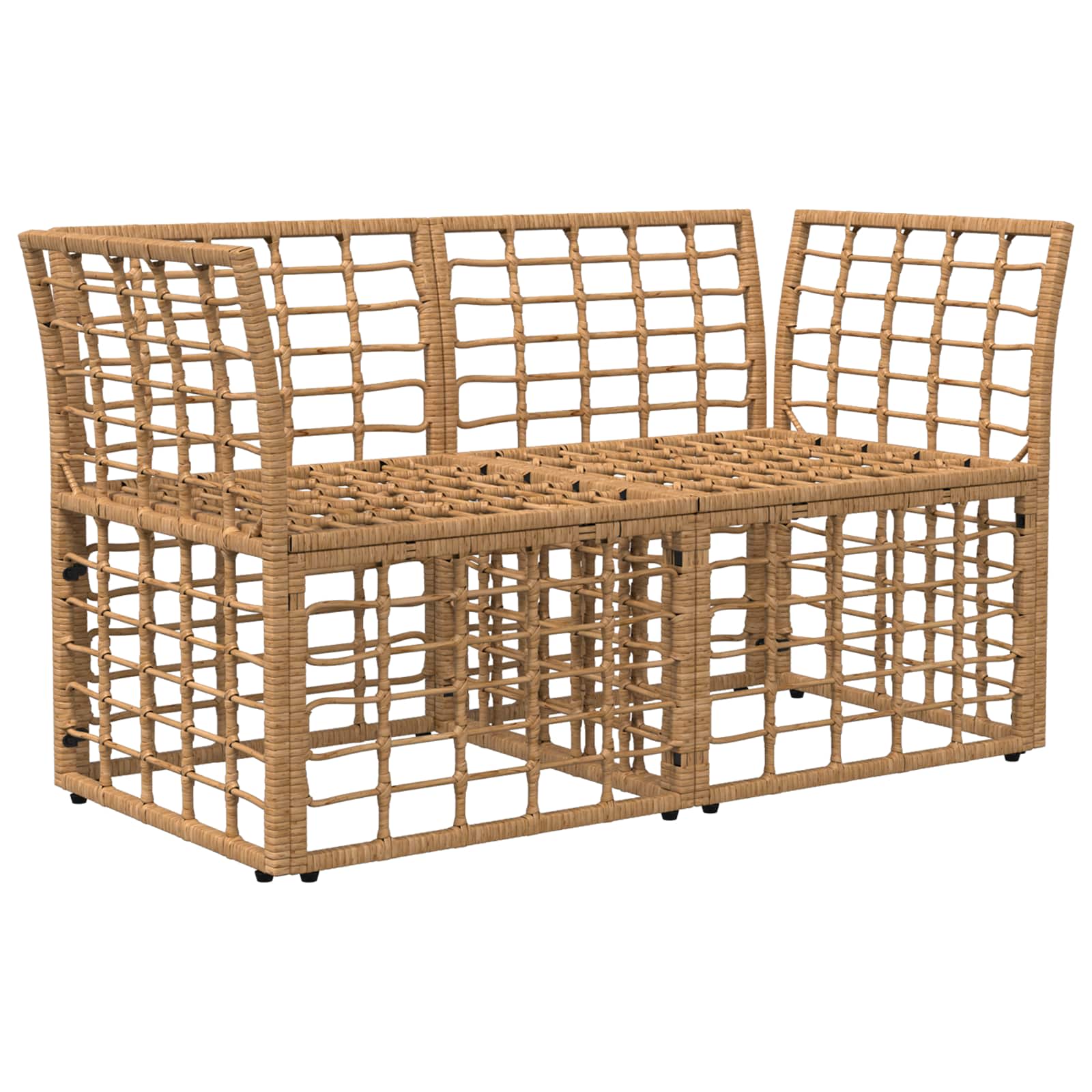vidaXL Outdoor-Lounge 2 pcs Natürlich und Cremweiß Poly-Rattan