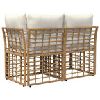 vidaXL Outdoor-Lounge 2 pcs Natürlich und Cremweiß Poly-Rattan