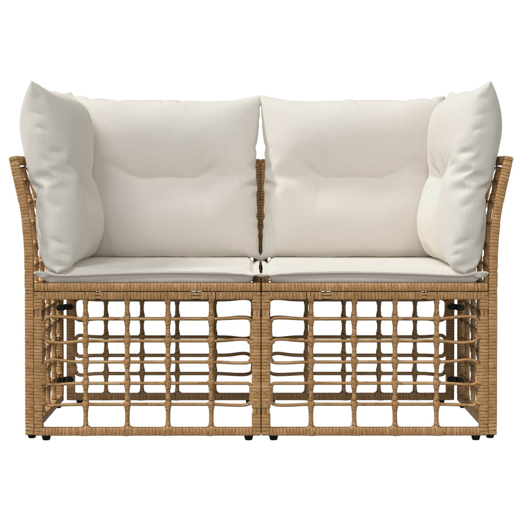 vidaXL Outdoor-Lounge 2 pcs Natürlich und Cremweiß Poly-Rattan