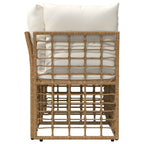 vidaXL Outdoor-Lounge 2 pcs Natürlich und Cremweiß Poly-Rattan