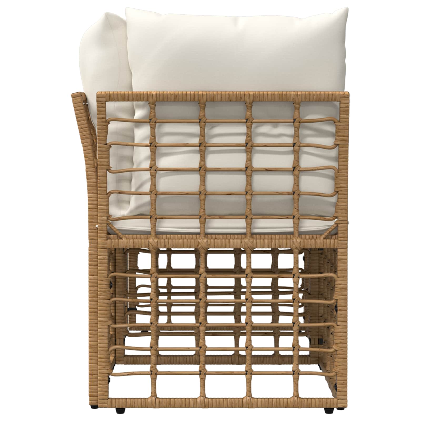 vidaXL Outdoor-Lounge 2 pcs Natürlich und Cremweiß Poly-Rattan