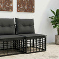 vidaXL Modulares Outdoor-Sofa ohne Armlehnen Schwarz Poly-Rattan