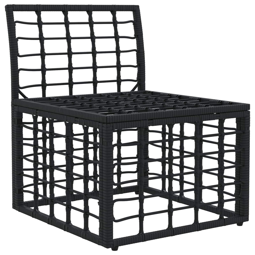 vidaXL Modulares Outdoor-Sofa ohne Armlehnen Schwarz Poly-Rattan