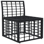 vidaXL Modulares Outdoor-Sofa ohne Armlehnen Schwarz Poly-Rattan