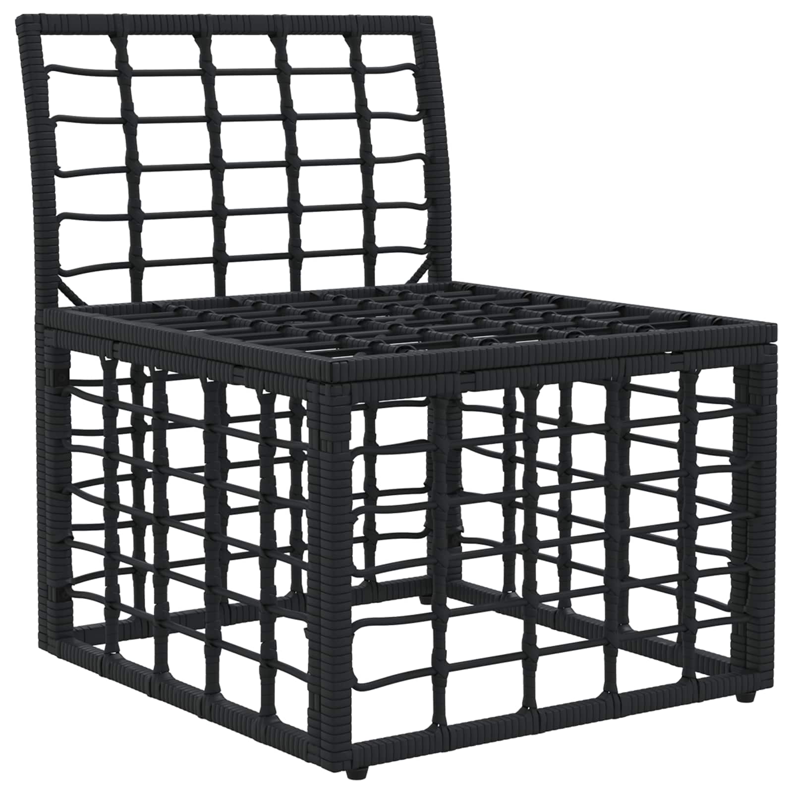 vidaXL Modulares Outdoor-Sofa ohne Armlehnen Schwarz Poly-Rattan