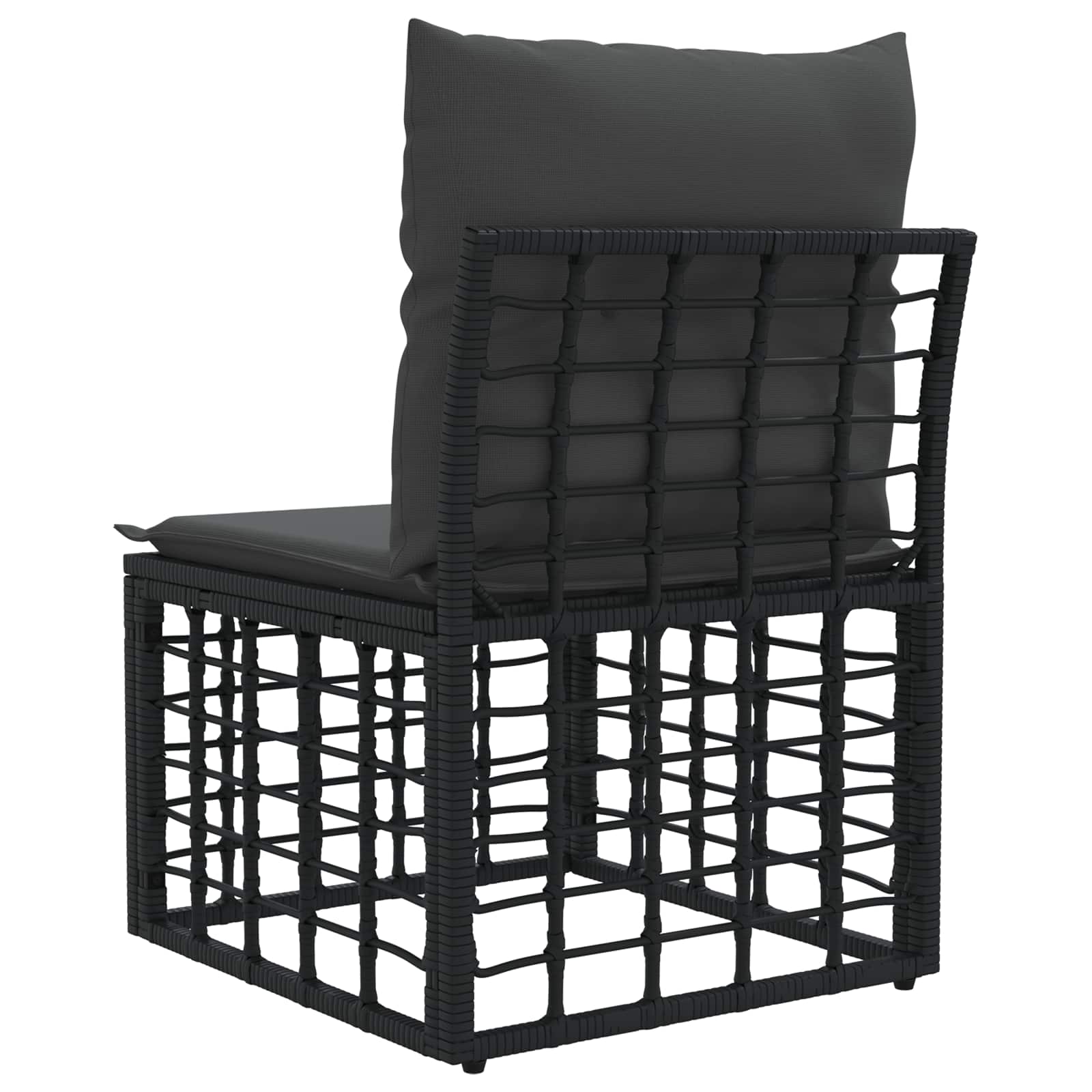 vidaXL Modulares Outdoor-Sofa ohne Armlehnen Schwarz Poly-Rattan