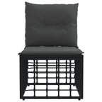 vidaXL Modulares Outdoor-Sofa ohne Armlehnen Schwarz Poly-Rattan