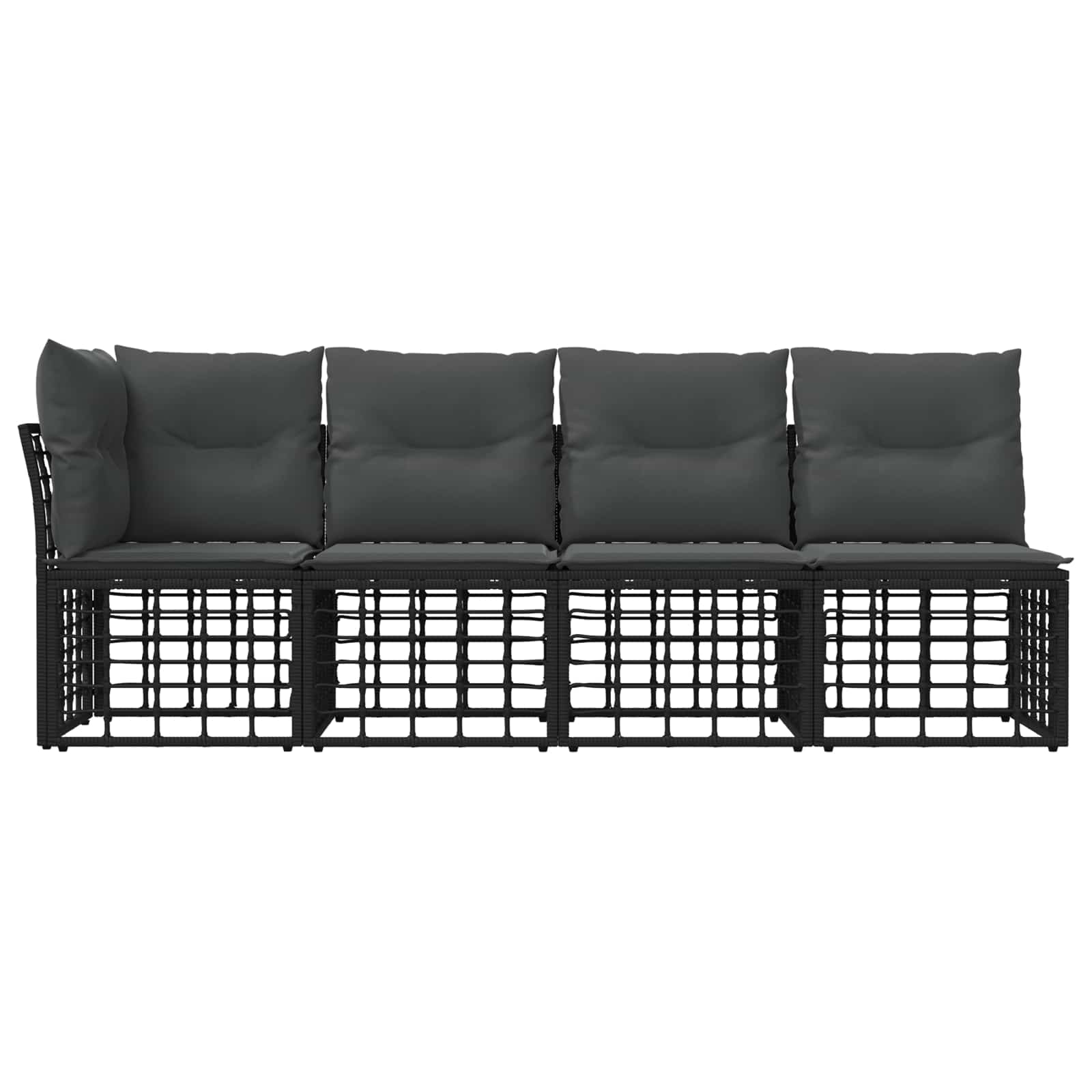 vidaXL 4-Sitzer Garten-Sofa mit linker Armlehne 4 pcs 4-Sitzanzahl