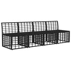 vidaXL 4-Sitzer Garten-Sofa ohne Armlehnen 4 pcs 4-Sitzanzahl Schwarz