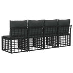vidaXL 4-Sitzer Garten-Sofa ohne Armlehnen 4 pcs 4-Sitzanzahl Schwarz