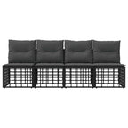 vidaXL 4-Sitzer Garten-Sofa ohne Armlehnen 4 pcs 4-Sitzanzahl Schwarz