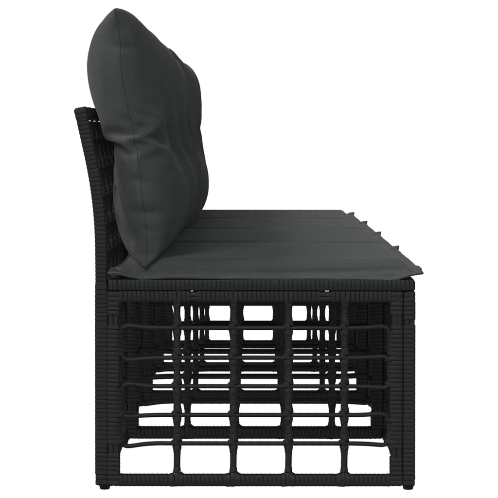 vidaXL 4-Sitzer Garten-Sofa ohne Armlehnen 4 pcs 4-Sitzanzahl Schwarz