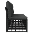 vidaXL 4-Sitzer Garten-Sofa ohne Armlehnen 4 pcs 4-Sitzanzahl Schwarz