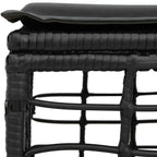 vidaXL Garten-Fußhocker Schwarz Poly-Rattan