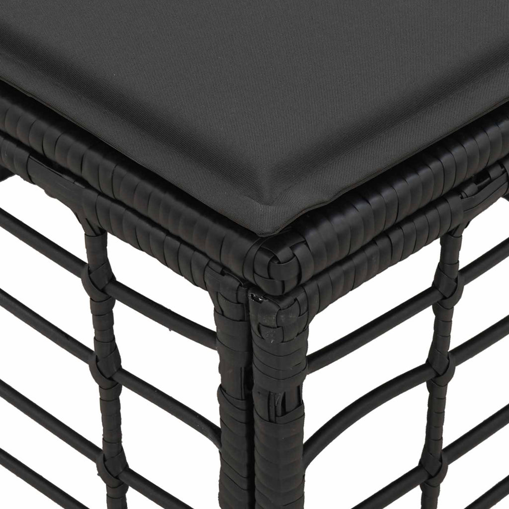 vidaXL Garten-Fußhocker Schwarz Poly-Rattan