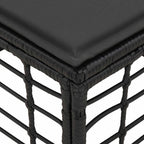 vidaXL Garten-Fußhocker Schwarz Poly-Rattan